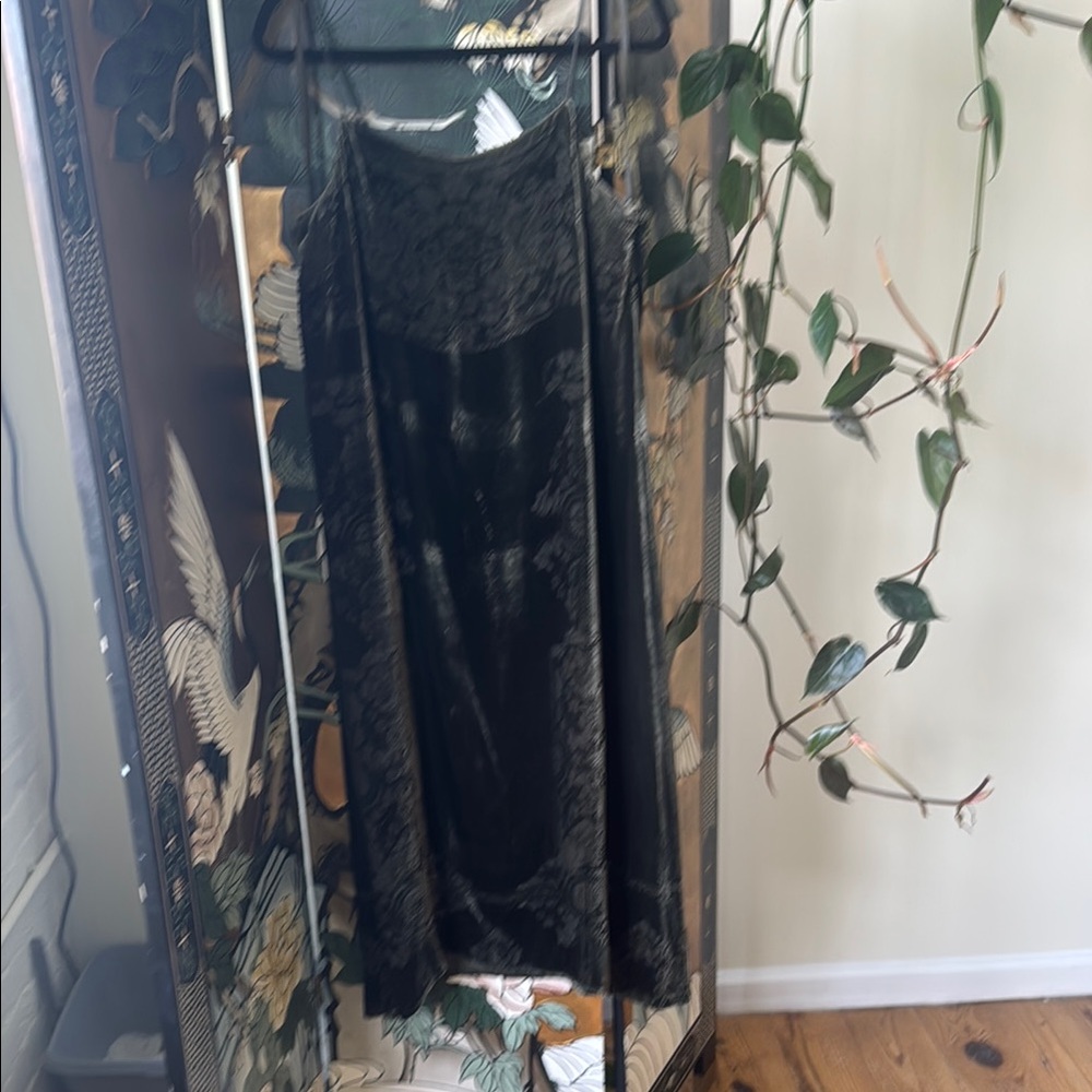 Anthropologie Forest Green Velvet Dress